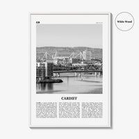 Cardiff Print Black and White, Cardiff Wall Art, Cardiff Poster, Cardiff Photo, Cardiff Wall Decor, Wales, UK, United Kingdom, Europe