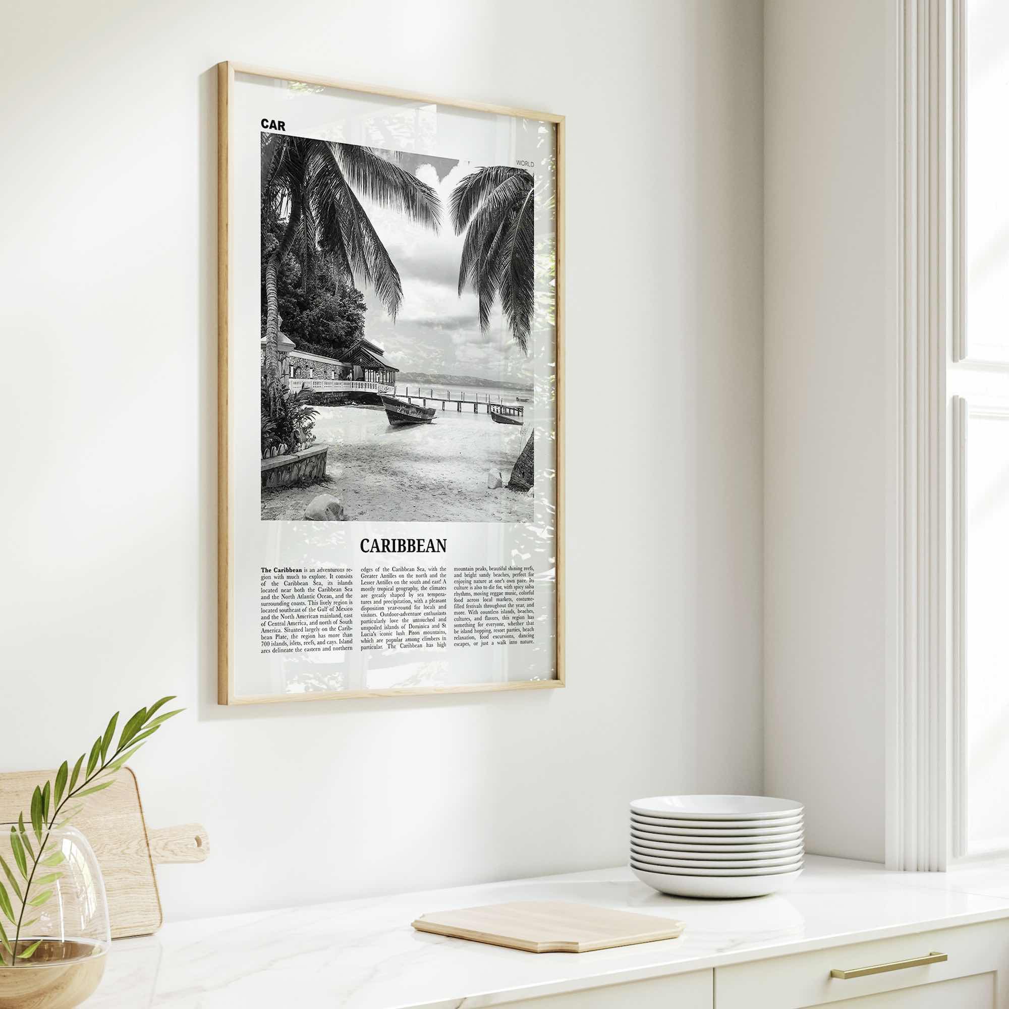 Caribbean Print Black and White No 1, Caribbean Wall Art, Caribbean Poster, Caribbean Photo, Caribbean Wall Decor, City Art Print