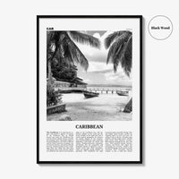 Caribbean Print Black and White No 1, Caribbean Wall Art, Caribbean Poster, Caribbean Photo, Caribbean Wall Decor, City Art Print