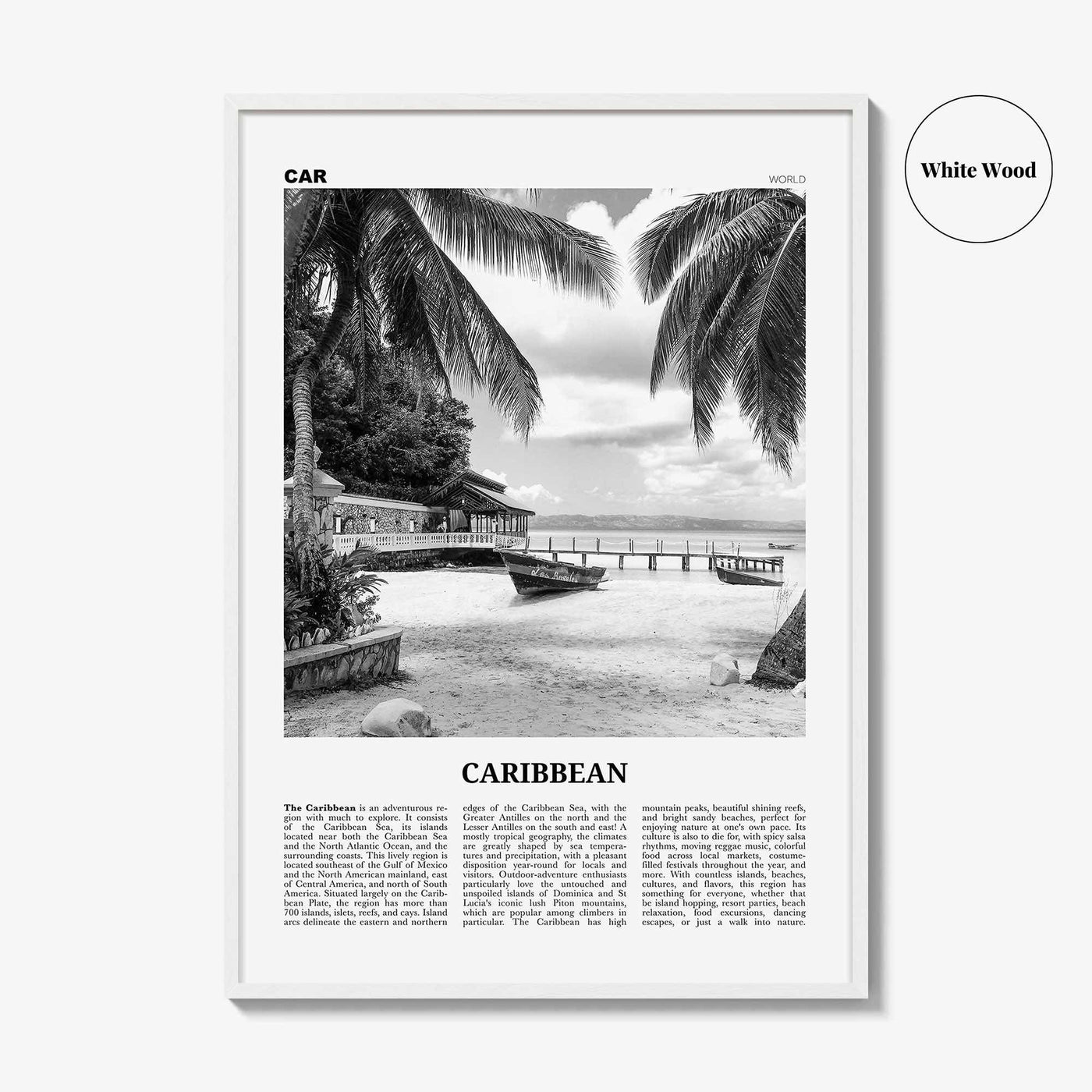 Caribbean Print Black and White No 1, Caribbean Wall Art, Caribbean Poster, Caribbean Photo, Caribbean Wall Decor, City Art Print