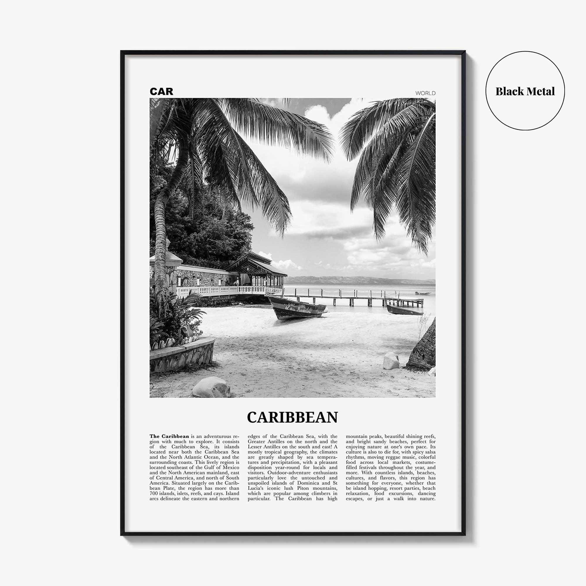 Caribbean Print Black and White No 1, Caribbean Wall Art, Caribbean Poster, Caribbean Photo, Caribbean Wall Decor, City Art Print