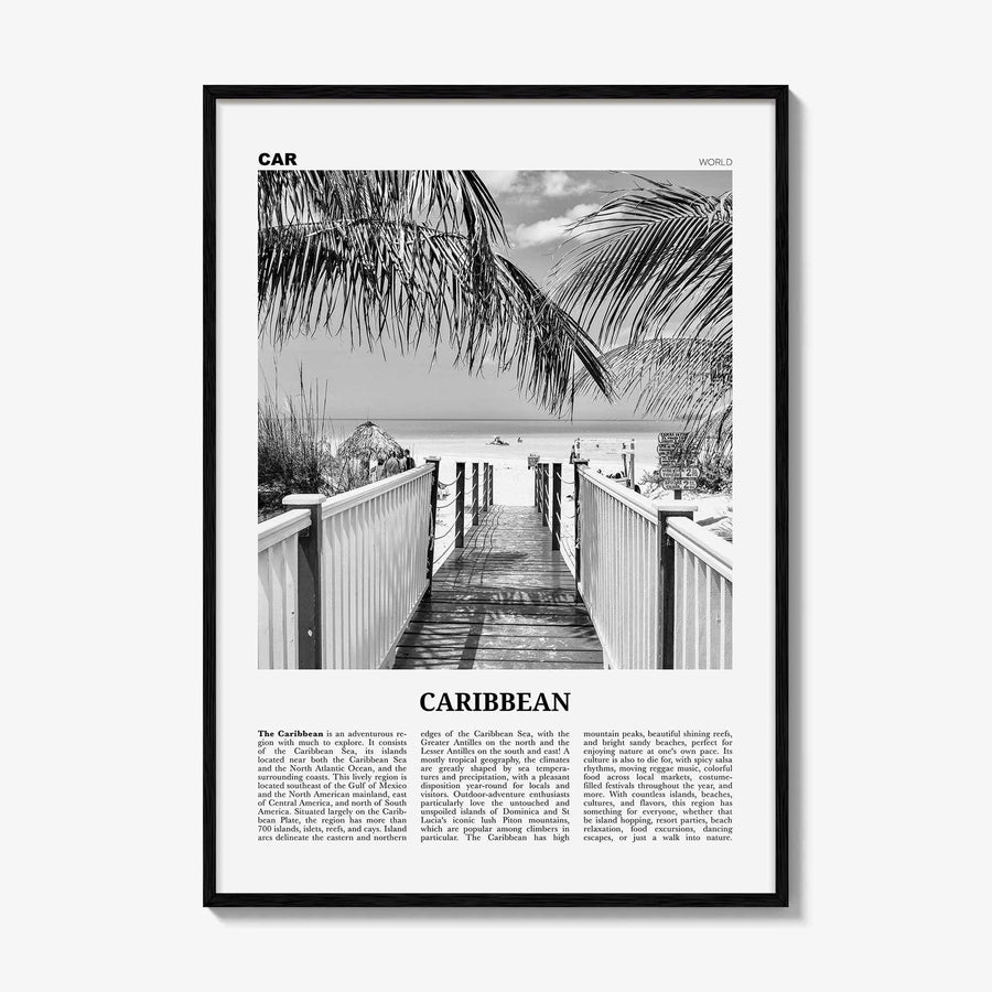 Caribbean Print Black and White No 2, Caribbean Wall Art, Caribbean Poster, Caribbean Photo, Caribbean Wall Decor, City Art Print