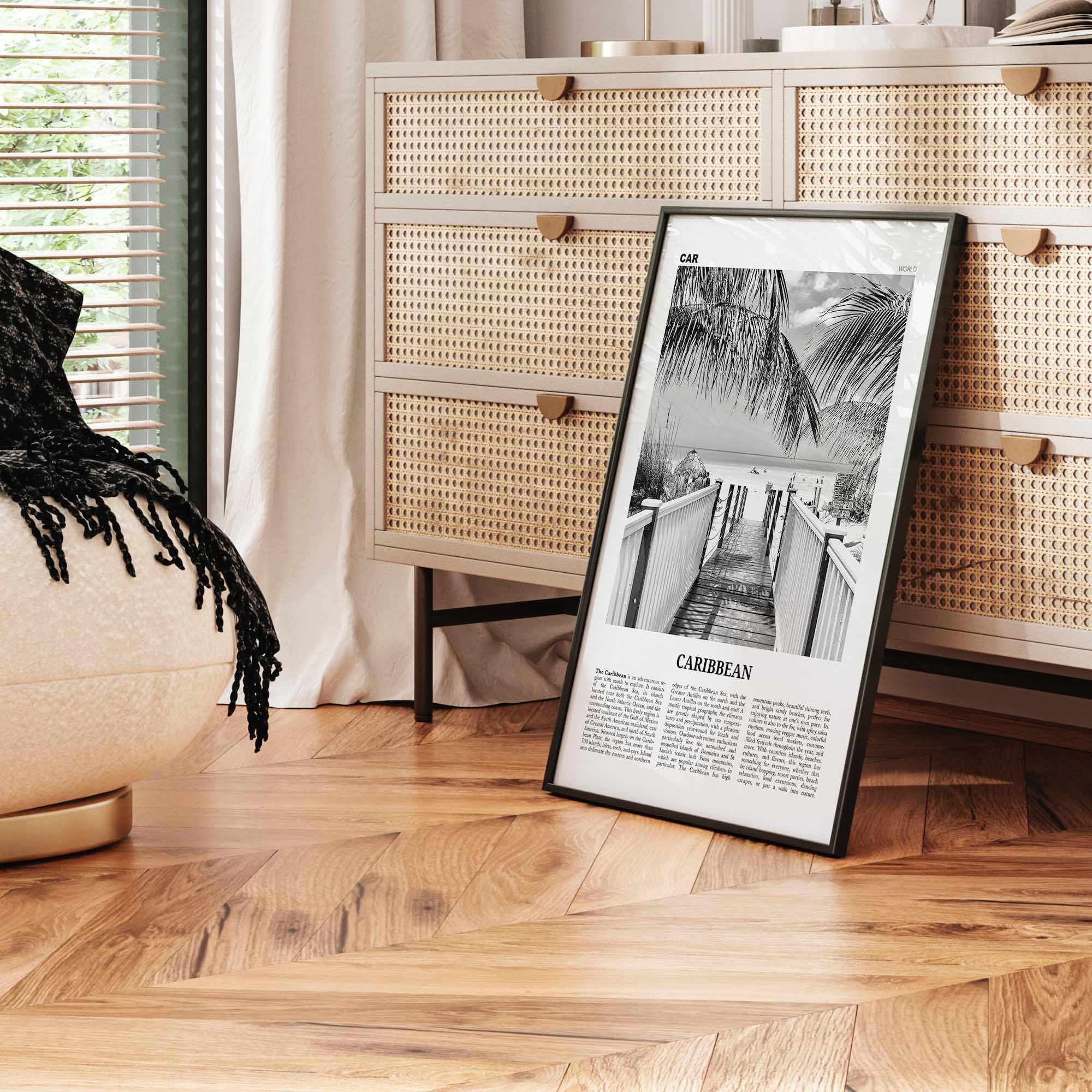 Caribbean Print Black and White No 2, Caribbean Wall Art, Caribbean Poster, Caribbean Photo, Caribbean Wall Decor, City Art Print