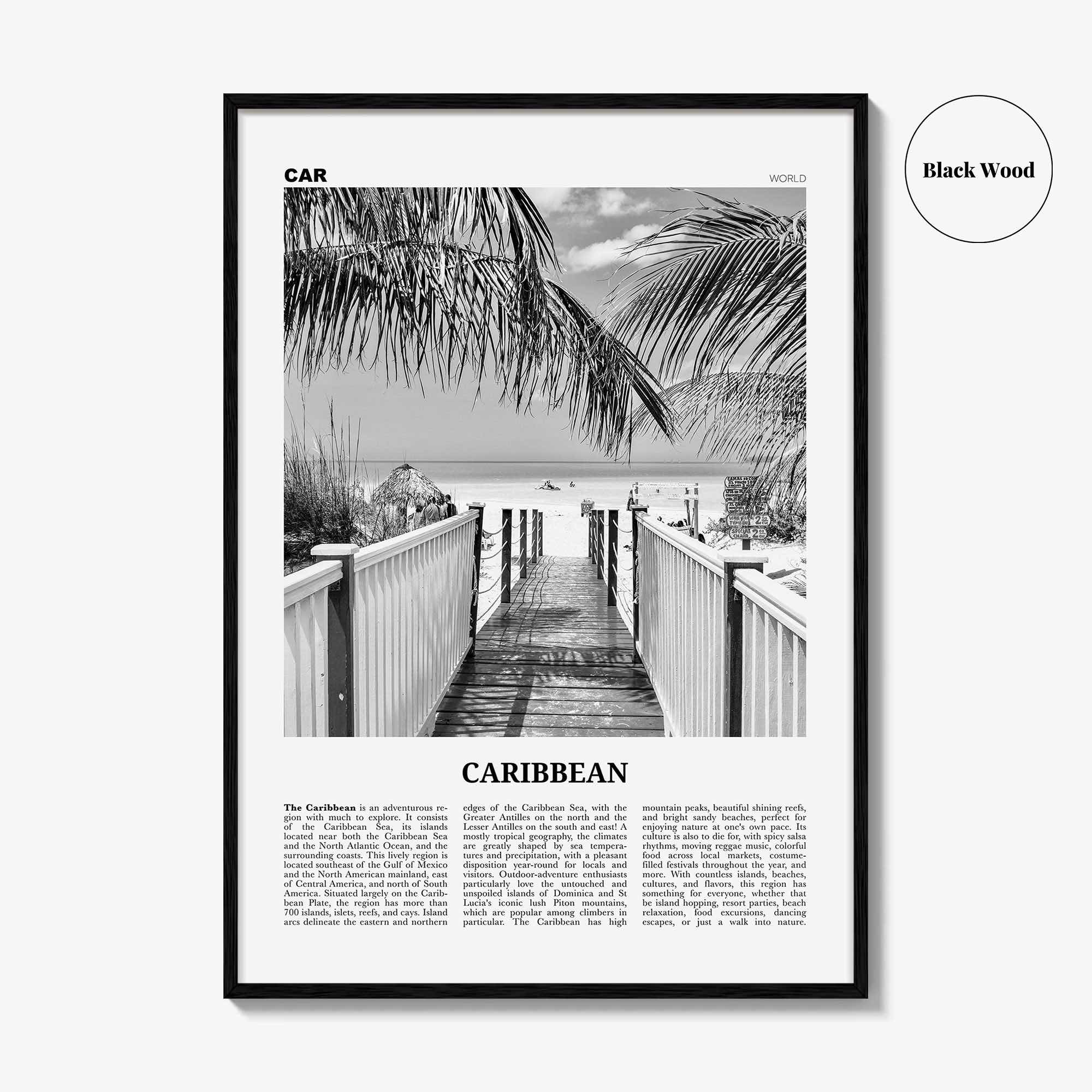 Caribbean Print Black and White No 2, Caribbean Wall Art, Caribbean Poster, Caribbean Photo, Caribbean Wall Decor, City Art Print