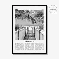 Caribbean Print Black and White No 2, Caribbean Wall Art, Caribbean Poster, Caribbean Photo, Caribbean Wall Decor, City Art Print