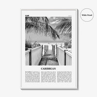 Caribbean Print Black and White No 2, Caribbean Wall Art, Caribbean Poster, Caribbean Photo, Caribbean Wall Decor, City Art Print