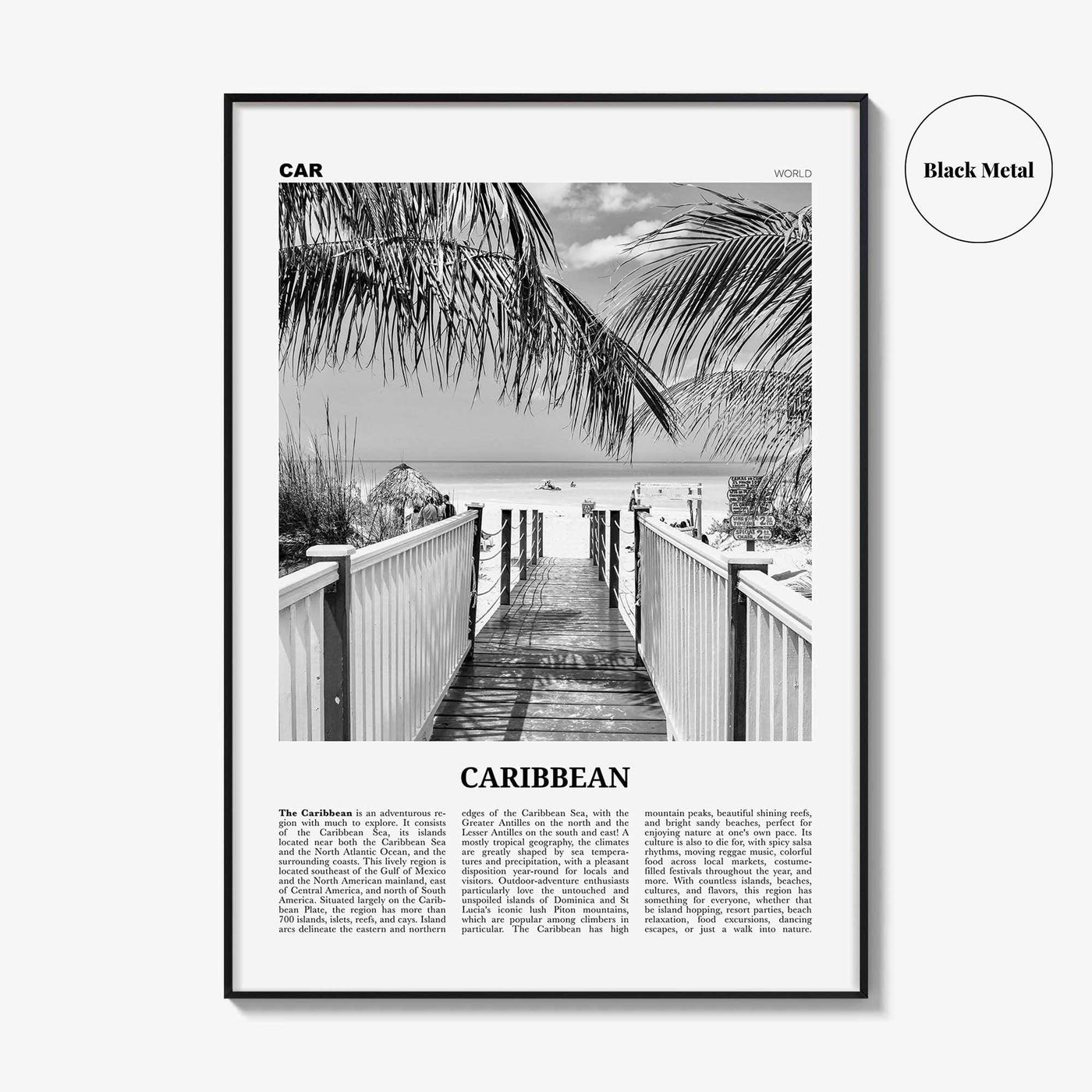 Caribbean Print Black and White No 2, Caribbean Wall Art, Caribbean Poster, Caribbean Photo, Caribbean Wall Decor, City Art Print