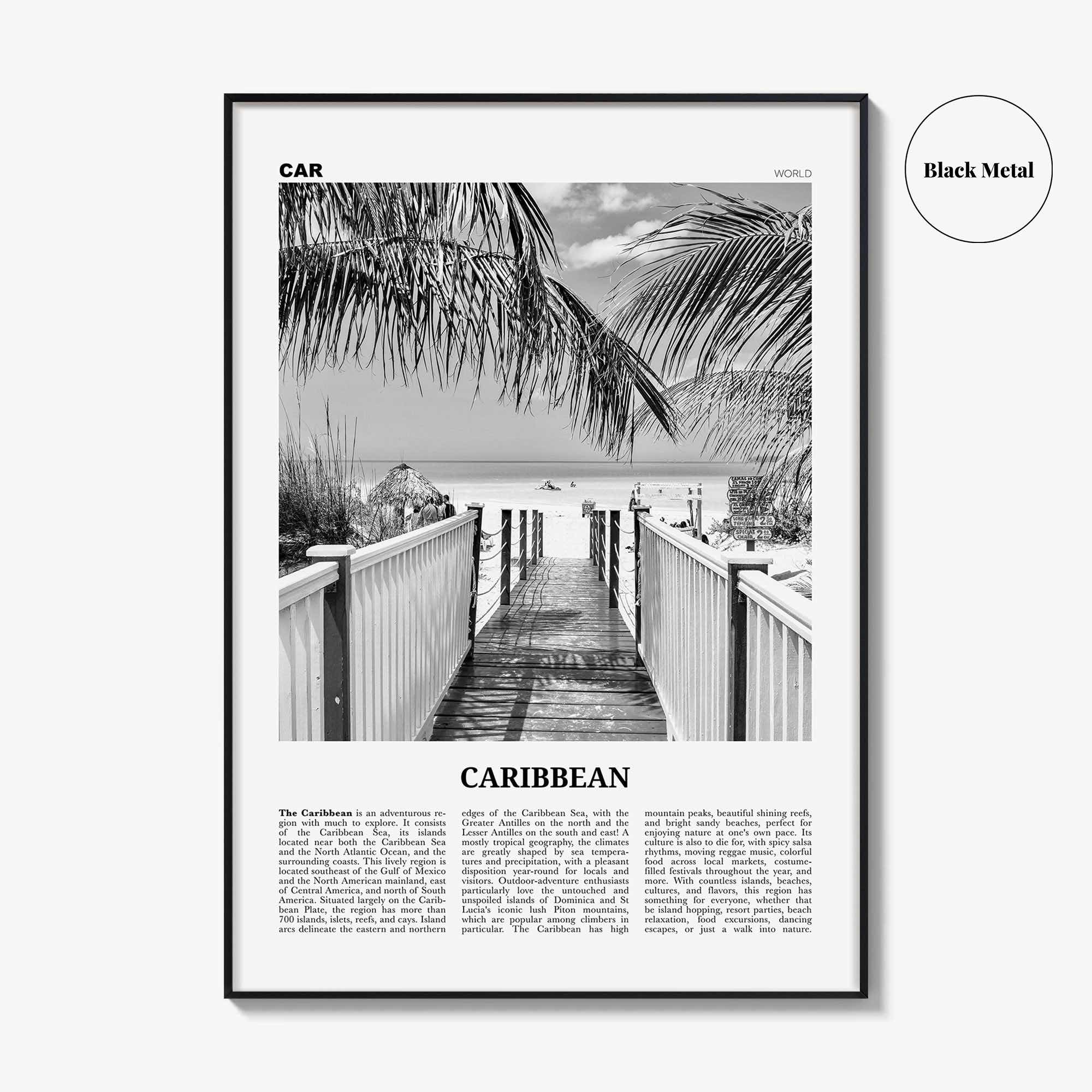 Caribbean Print Black and White No 2, Caribbean Wall Art, Caribbean Poster, Caribbean Photo, Caribbean Wall Decor, City Art Print