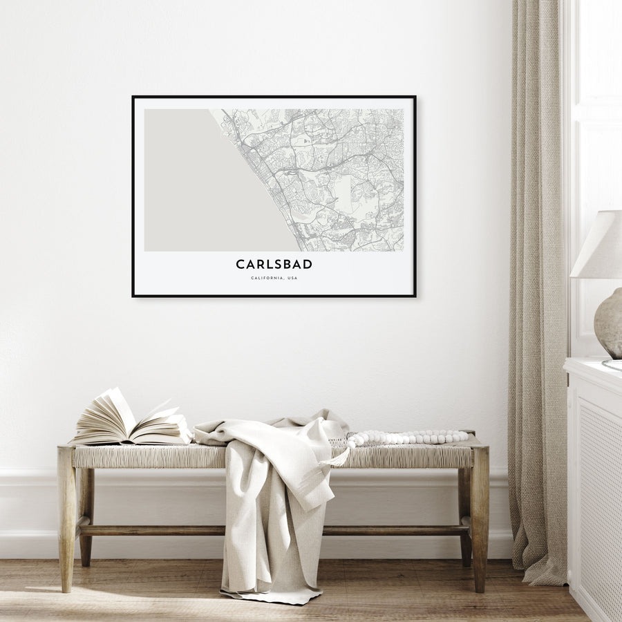 Carlsbad Map Landscape Poster
