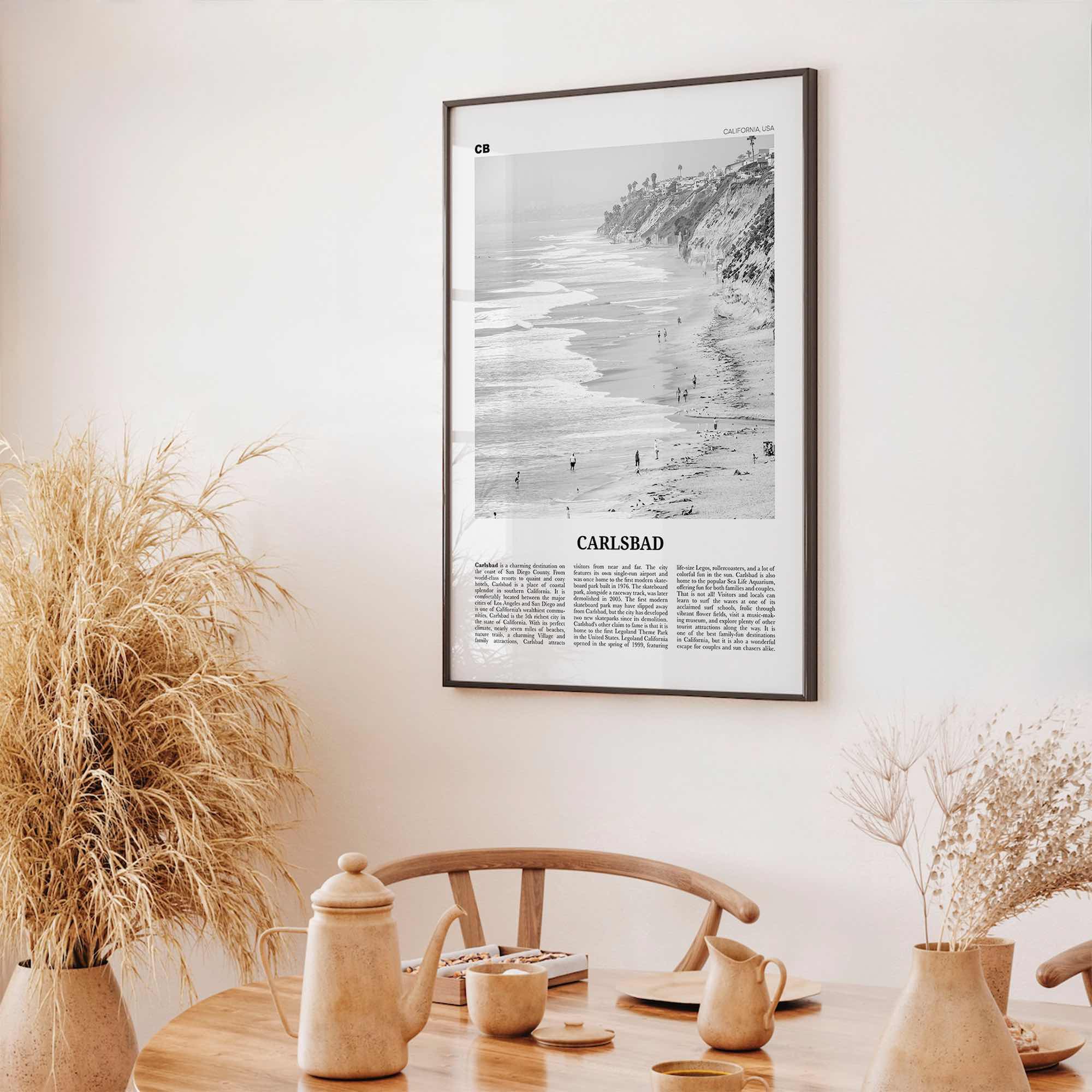 Carlsbad Print Black and White No 1, Carlsbad Wall Art, Carlsbad Poster, Carlsbad Photo, Carlsbad, California, USA, United States