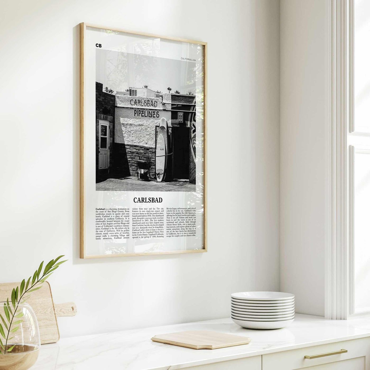 Carlsbad Print Black and White No 2, Carlsbad Wall Art, Carlsbad Poster, Carlsbad Photo, Carlsbad, California, USA, United States