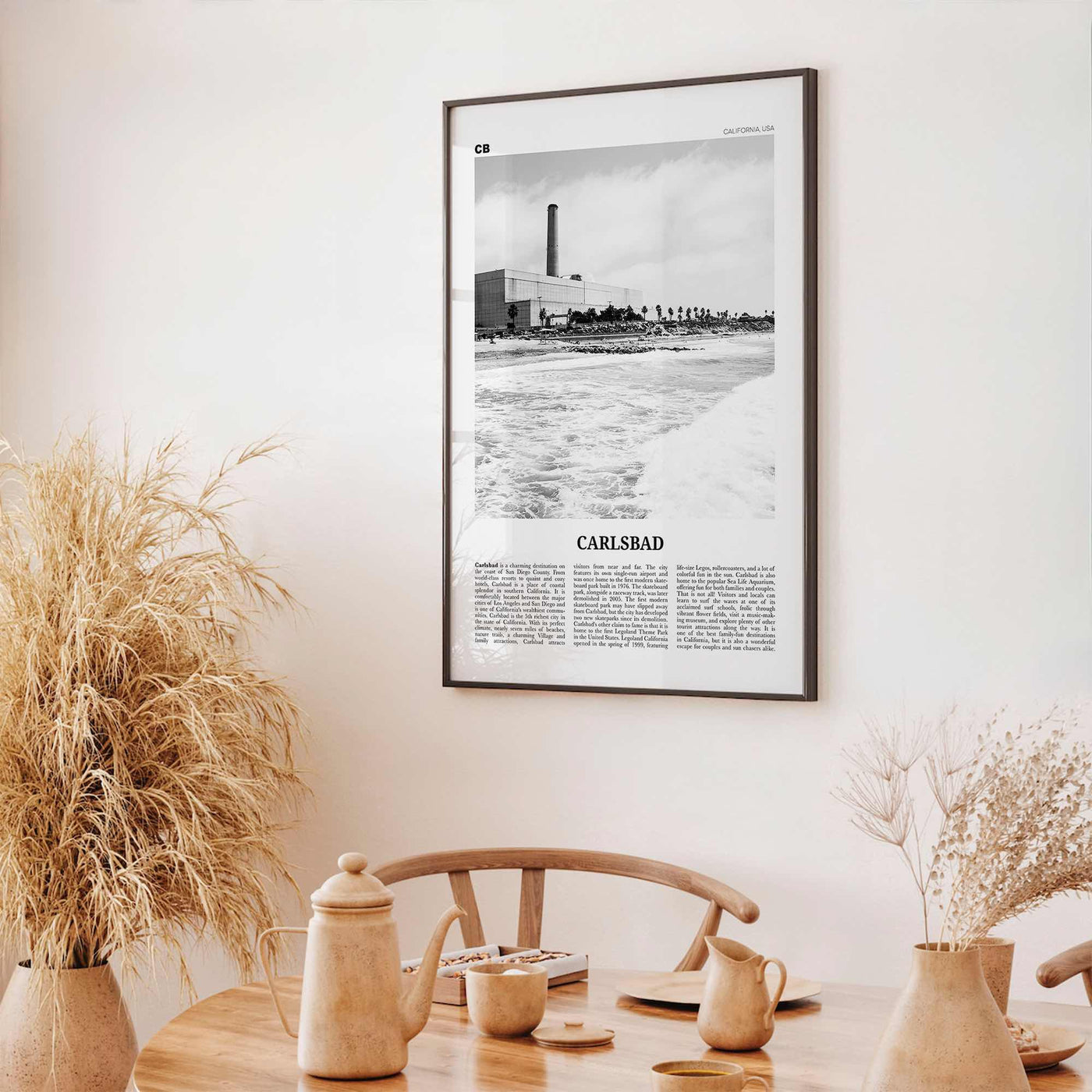 Carlsbad Print Black and White No 3, Carlsbad Wall Art, Carlsbad Poster, Carlsbad Photo, Carlsbad Wall Décor, Carlsbad Map, California, USA
