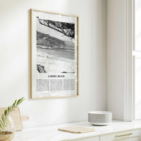 Carmel Beach Print Black and White, Carmel Beach Wall Art, Carmel Beach Poster, Carmel Beach Photo, Carmel Beach Décor, Carmel Beach Map
