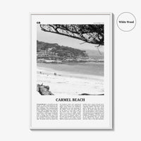 Carmel Beach Print Black and White, Carmel Beach Wall Art, Carmel Beach Poster, Carmel Beach Photo, Carmel Beach Décor, Carmel Beach Map