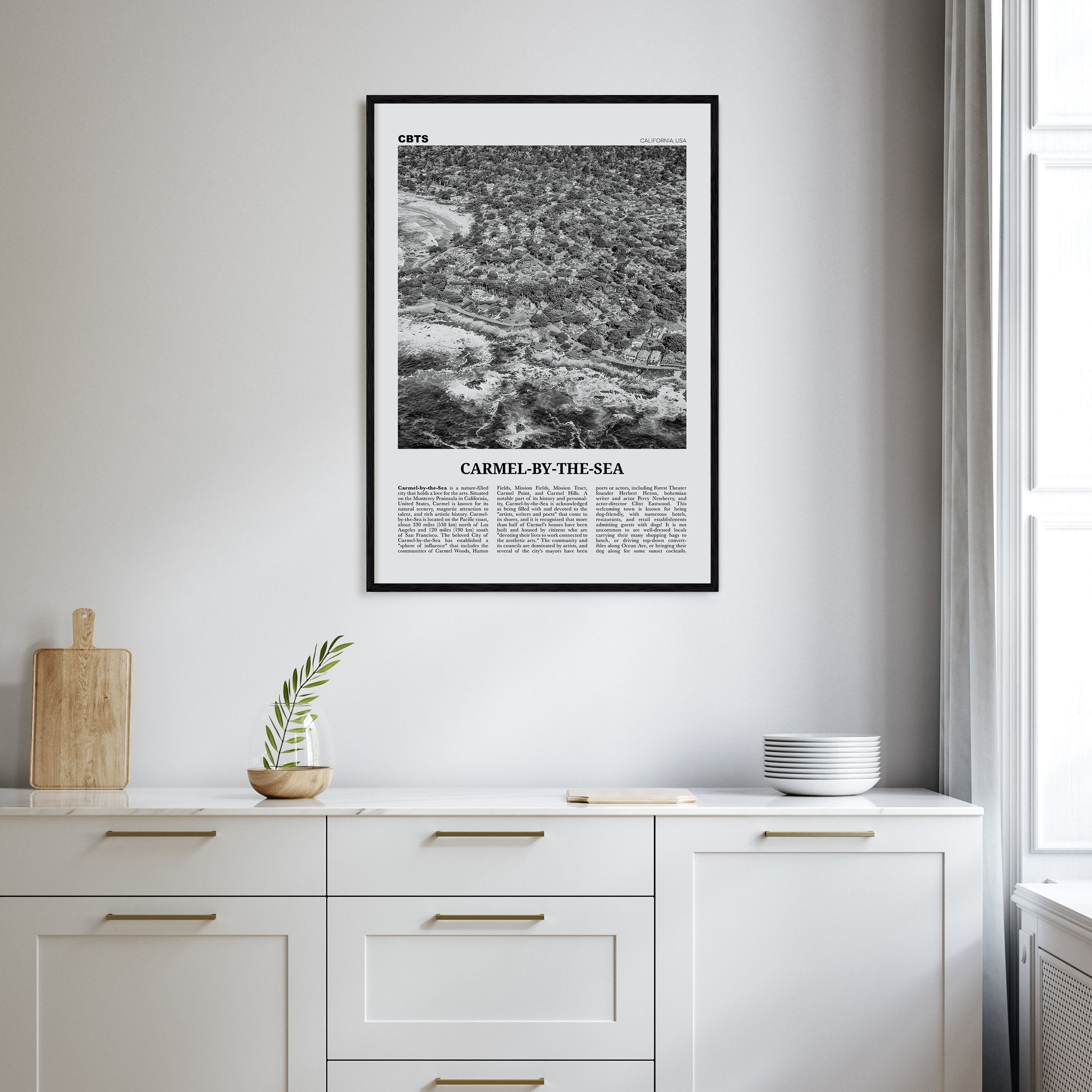 Carmel-by-the-Sea Travel B&W Poster
