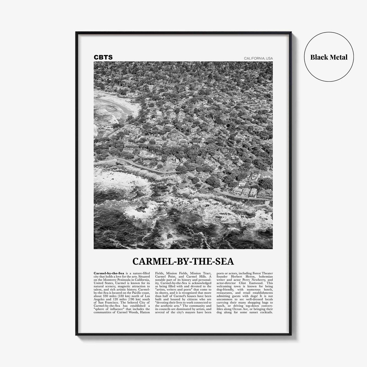 Carmel By The Sea Print Black and White, Carmel Wall Art, Carmel Poster, Carmel Photo, California, USA, United States, North America