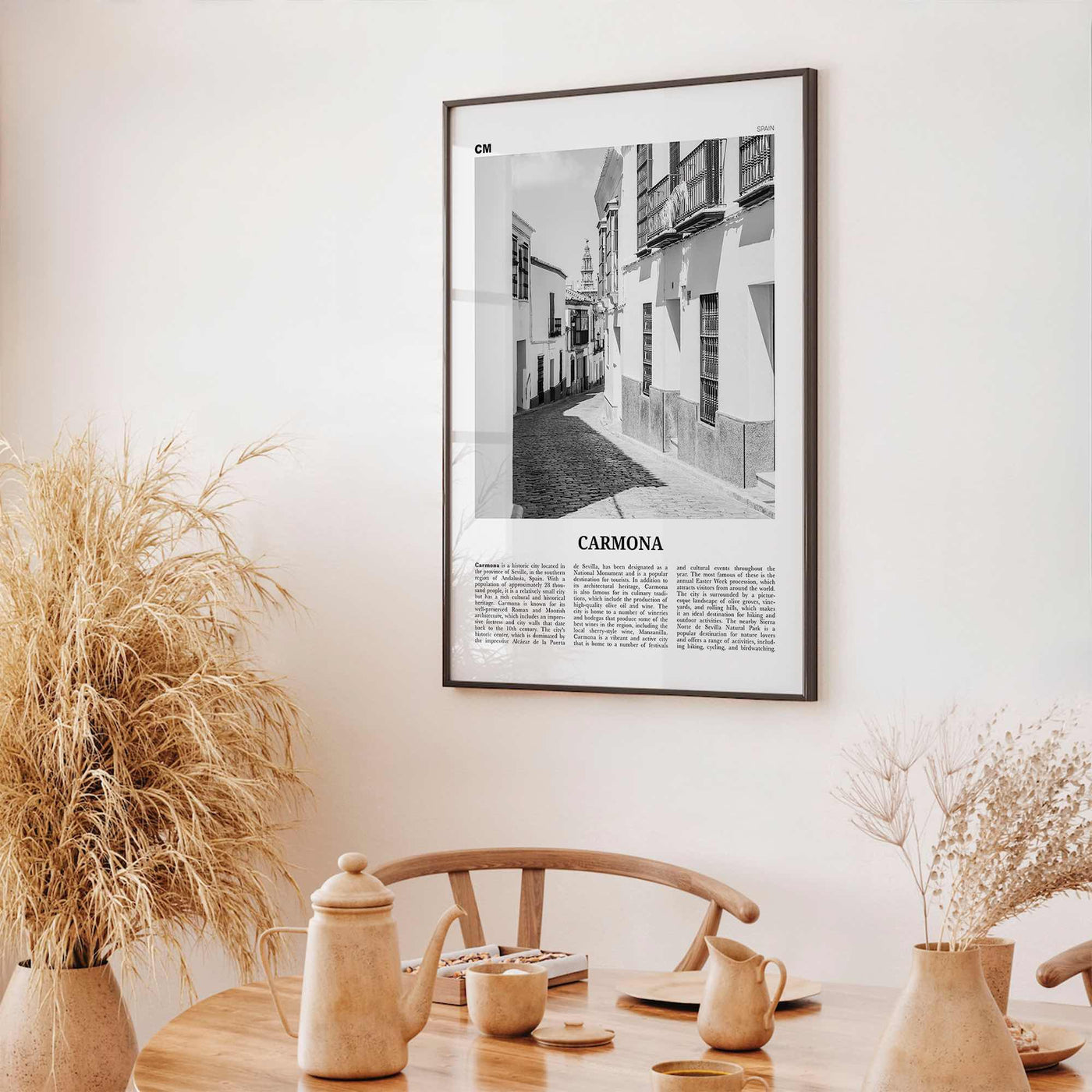 Carmona Print Black and White, Carmona Wall Art, Carmona Poster, Carmona Photo, Carmona Wall Décor, Carmona Map, Spain