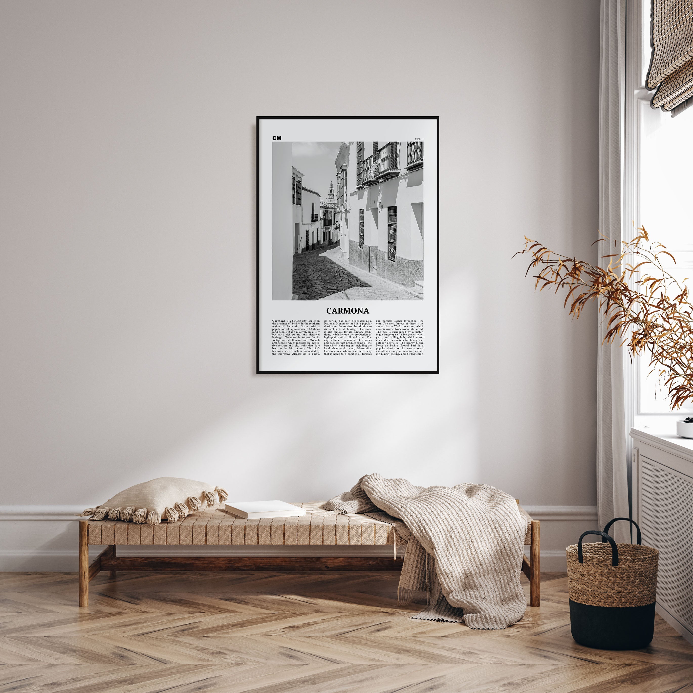 Carmona Travel B&W Poster