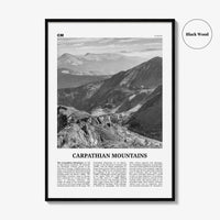 Carpathian Mountains Print Black and White, Carpathian Wall Art, Carpathian Poster, Carpathian Photo, Carpathian Wall Décor, Carpathian Map