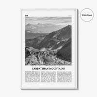 Carpathian Mountains Print Black and White, Carpathian Wall Art, Carpathian Poster, Carpathian Photo, Carpathian Wall Décor, Carpathian Map