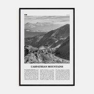 Carpathian Mountains Travel B&W Poster