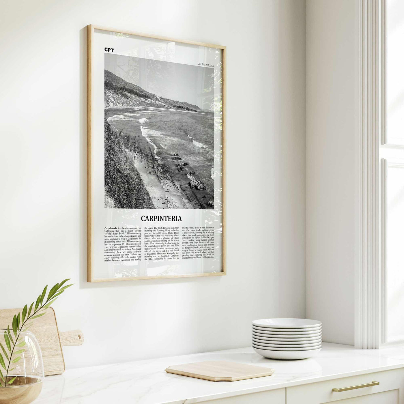 Carpinteria Print Black and White, Carpinteria Wall Art, Carpinteria Poster, Carpinteria Photo, Carpinteria Décor, California, USA