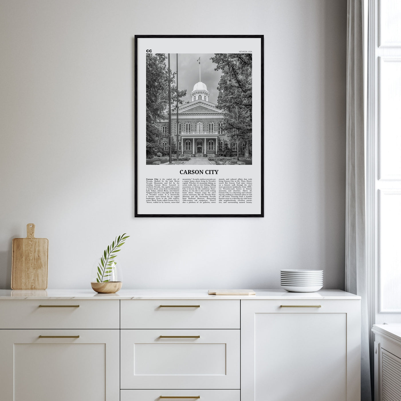 Carson City Travel B&W Poster