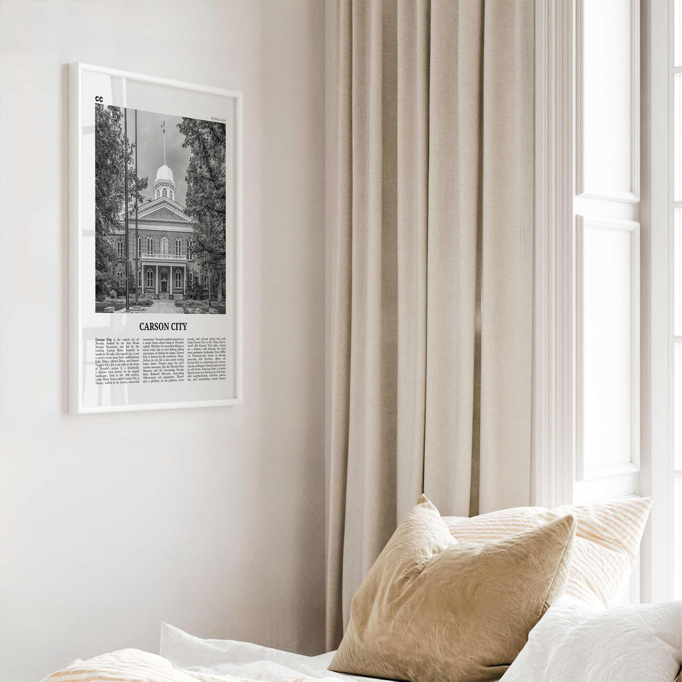 Carson City Print Black and White, Carson City Wall Art, Carson City Poster, Carson City Photo, Carson City Wall Décor, Carson City Map