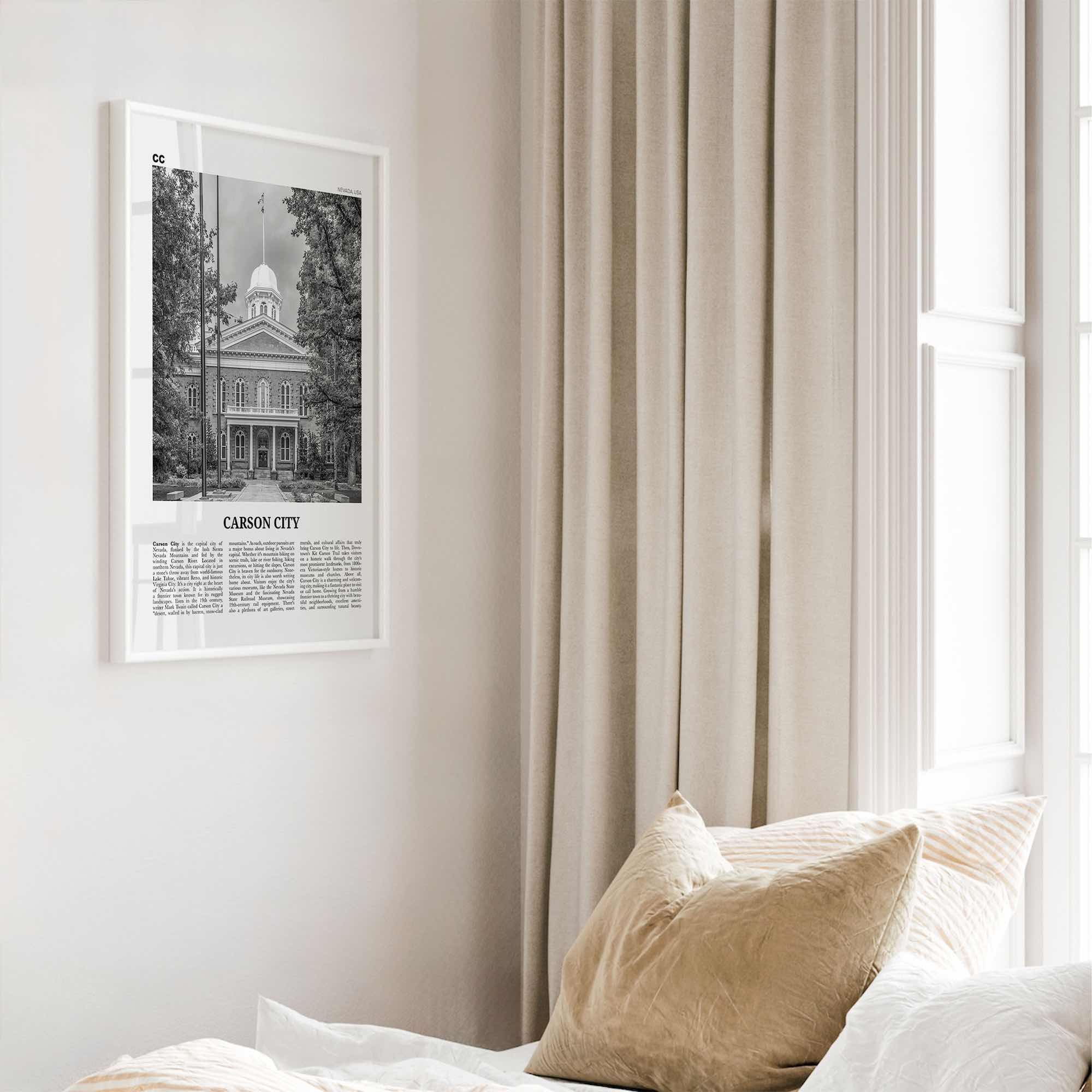 Carson City Print Black and White, Carson City Wall Art, Carson City Poster, Carson City Photo, Carson City Wall Décor, Carson City Map