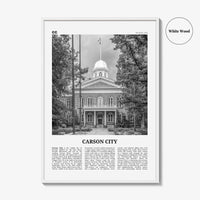Carson City Print Black and White, Carson City Wall Art, Carson City Poster, Carson City Photo, Carson City Wall Décor, Carson City Map
