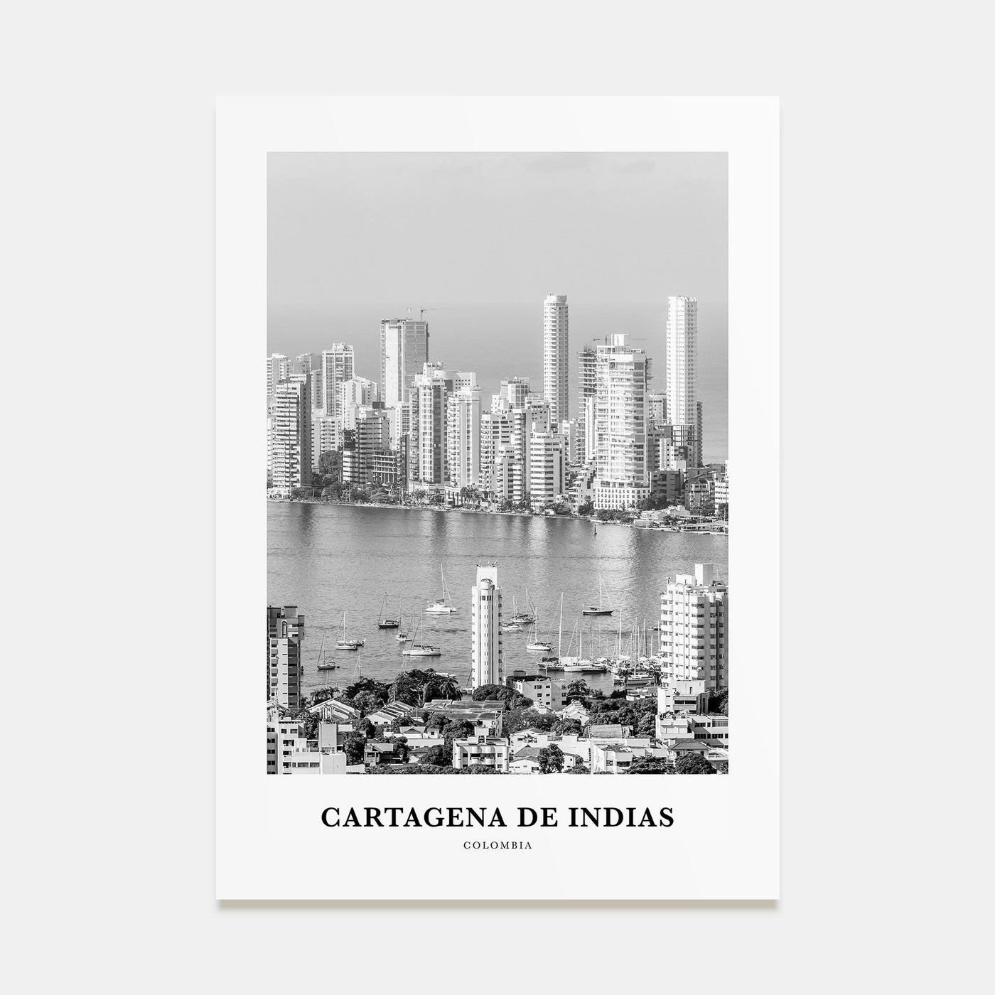 Cartagena de Indias Portrait B&W Poster