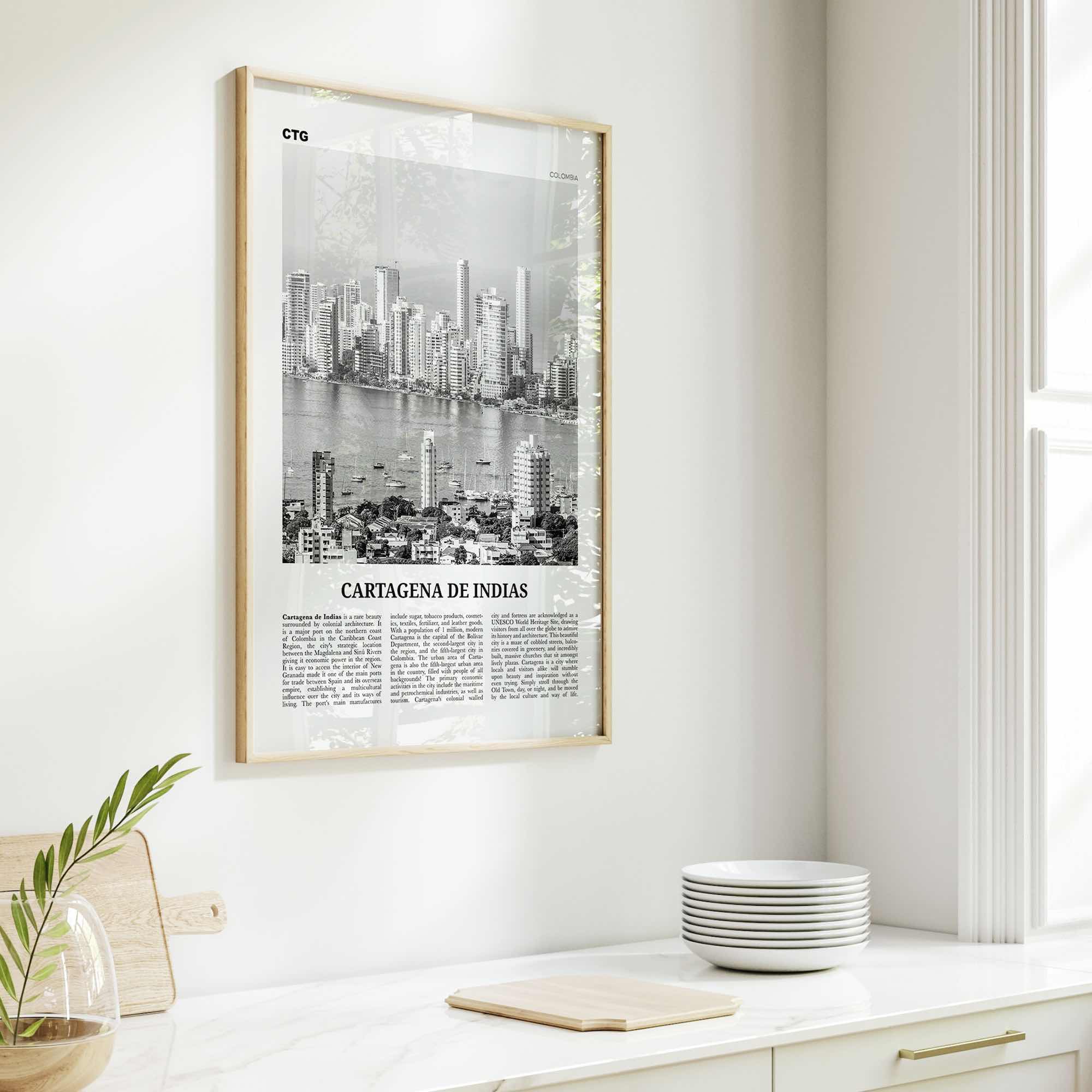Cartagena de Indias Print Black and White, Cartagena Wall Art, Cartagena Poster, Cartagena Photo, Colombia, Cartagena de Indias