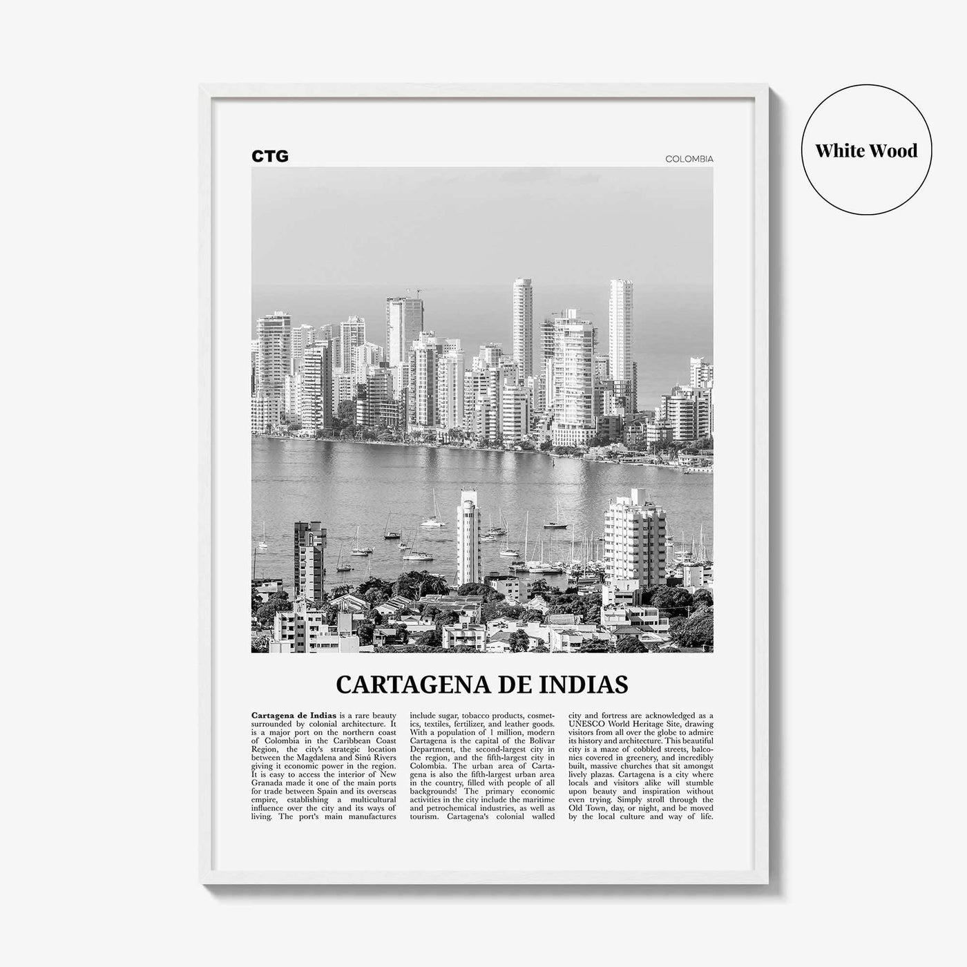 Cartagena de Indias Print Black and White, Cartagena Wall Art, Cartagena Poster, Cartagena Photo, Colombia, Cartagena de Indias