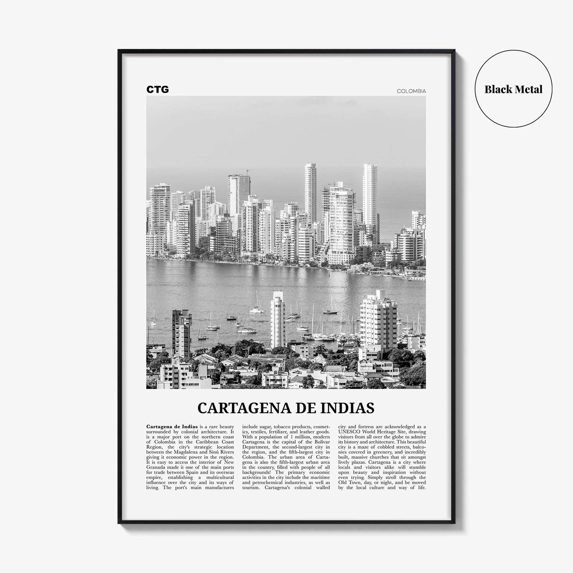 Cartagena de Indias Print Black and White, Cartagena Wall Art, Cartagena Poster, Cartagena Photo, Colombia, Cartagena de Indias