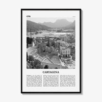 Cartagena Print Black and White Spain, Cartagena Wall Art, Cartagena Poster, Cartagena Photo, Cartagena Wall Décor, Cartagena Map, Spain