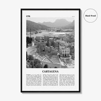 Cartagena Print Black and White Spain, Cartagena Wall Art, Cartagena Poster, Cartagena Photo, Cartagena Wall Décor, Cartagena Map, Spain