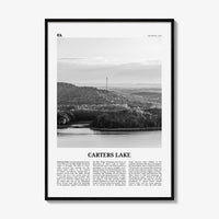 Carters Lake Print Black and White, Carters Lake Wall Art, Carters Lake Poster, Carters Lake Photo, Carters Lake Map, Georgia, USA