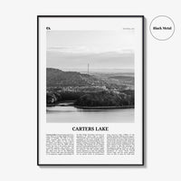 Carters Lake Print Black and White, Carters Lake Wall Art, Carters Lake Poster, Carters Lake Photo, Carters Lake Map, Georgia, USA