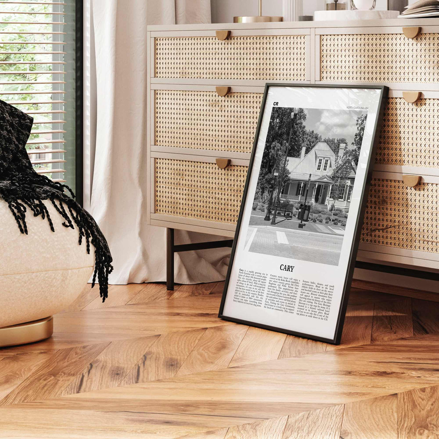 Cary Print Black and White, Cary Wall Art, Cary Poster, Cary Photo, Cary Wall Décor, Cary Map, North Carolina, USA