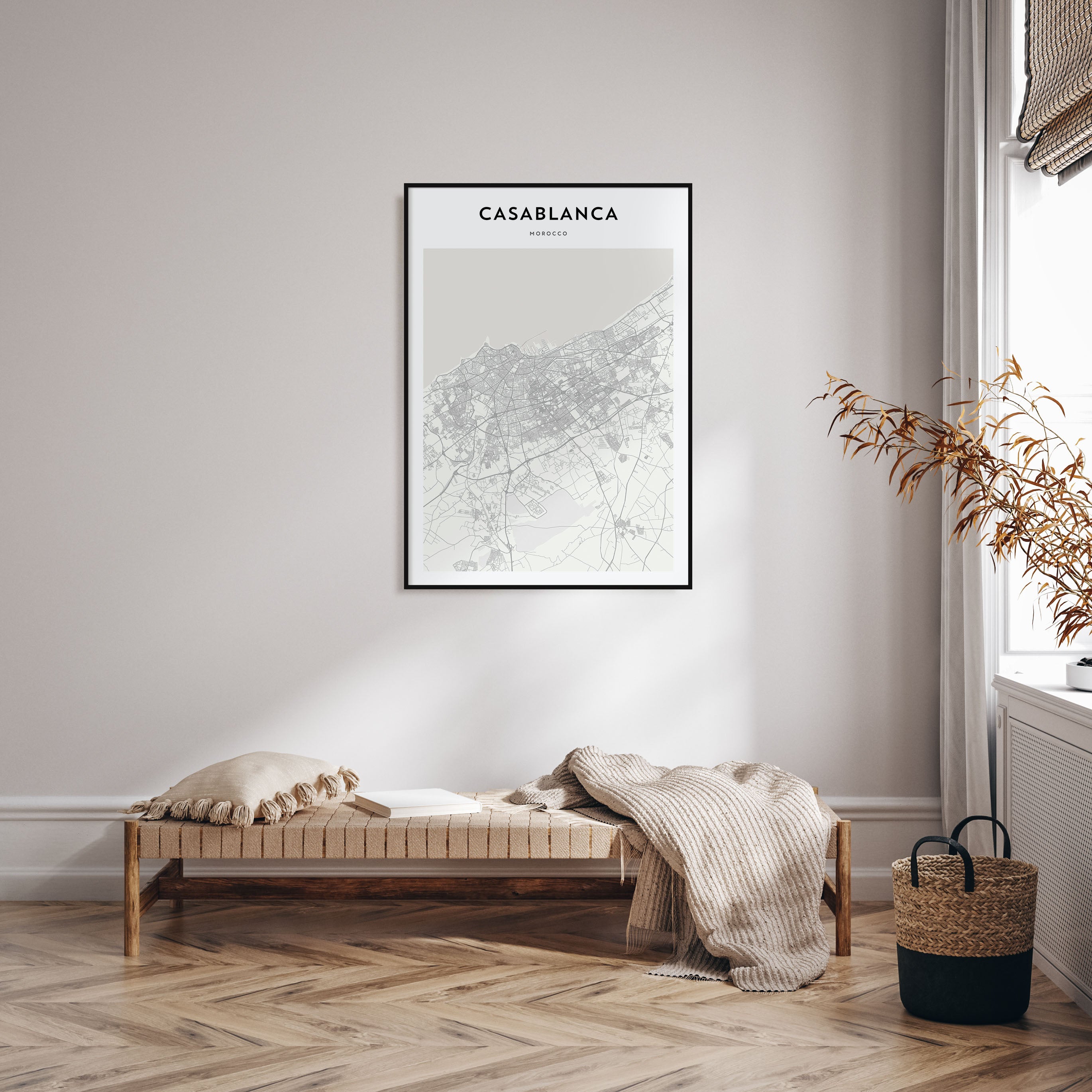 Casablanca Map Portrait Poster