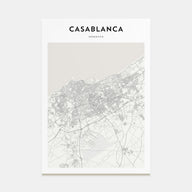 Casablanca Map Portrait Poster