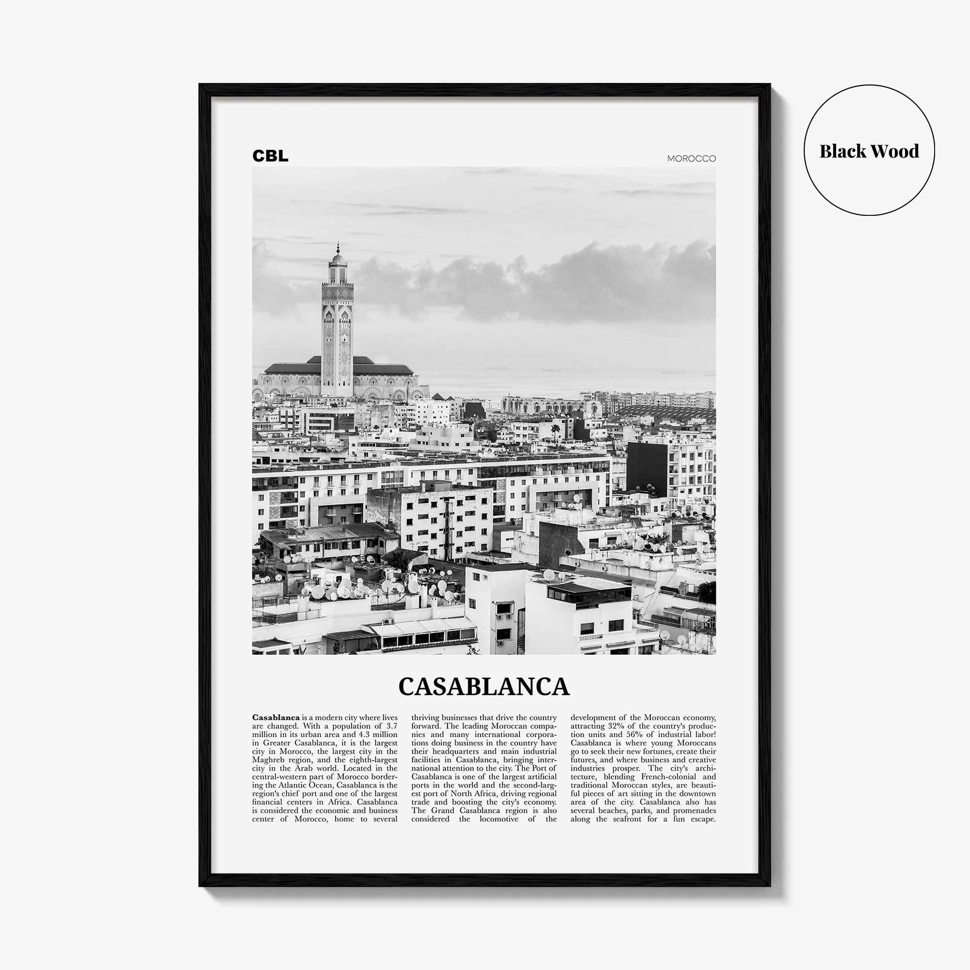 Casablanca Print Black and White, Casablanca Wall Art, Casablanca Poster, Casablanca Photo, Casablanca Wall Decor, Morocco, Africa