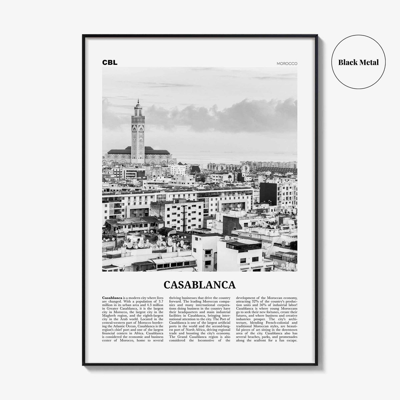 Casablanca Print Black and White, Casablanca Wall Art, Casablanca Poster, Casablanca Photo, Casablanca Wall Decor, Morocco, Africa