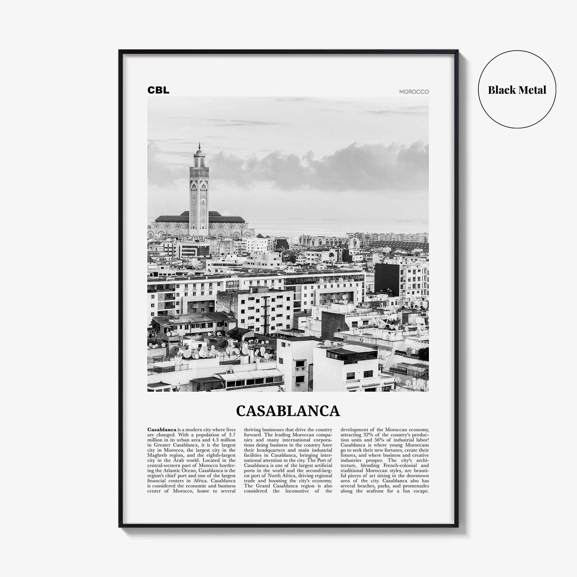 Casablanca Print Black and White, Casablanca Wall Art, Casablanca Poster, Casablanca Photo, Casablanca Wall Decor, Morocco, Africa