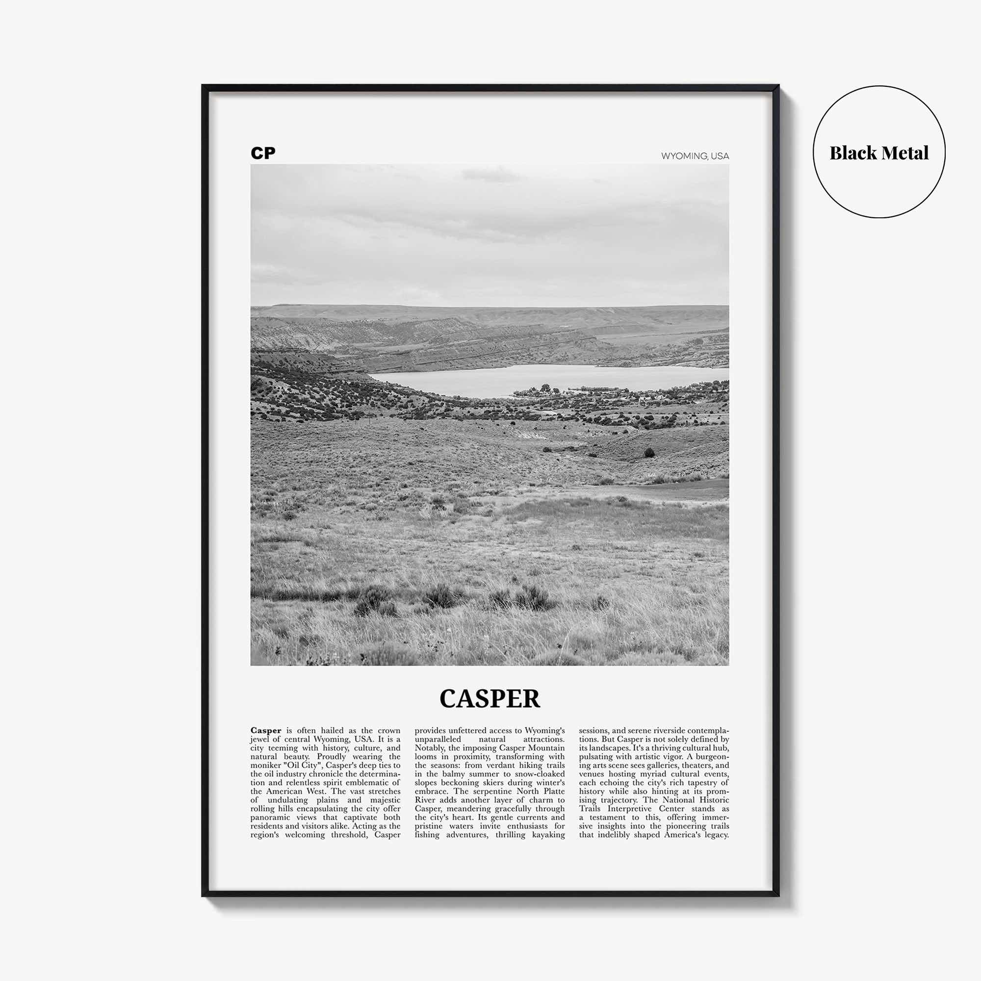 Casper Print Black and White, Casper Wall Art, Casper Poster, Casper Photo, Casper Wall Décor, Casper Map Poster