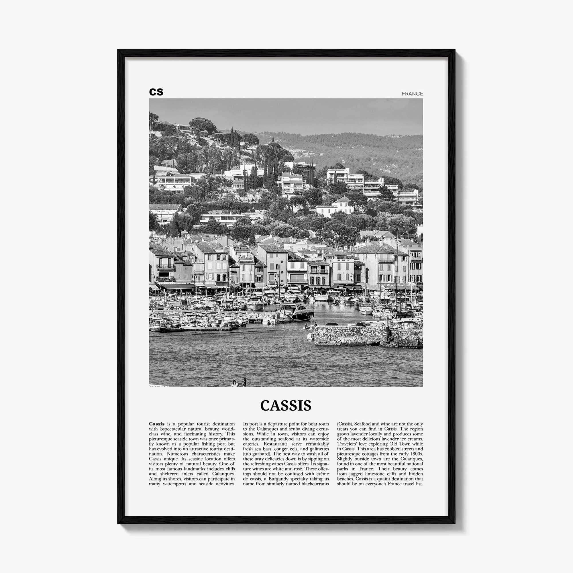 Cassis Print Black and White, Cassis Wall Art, Cassis Poster, Cassis Photo, Cassís, Provence-Alpes-Côte d'Azur, French Riviera, France