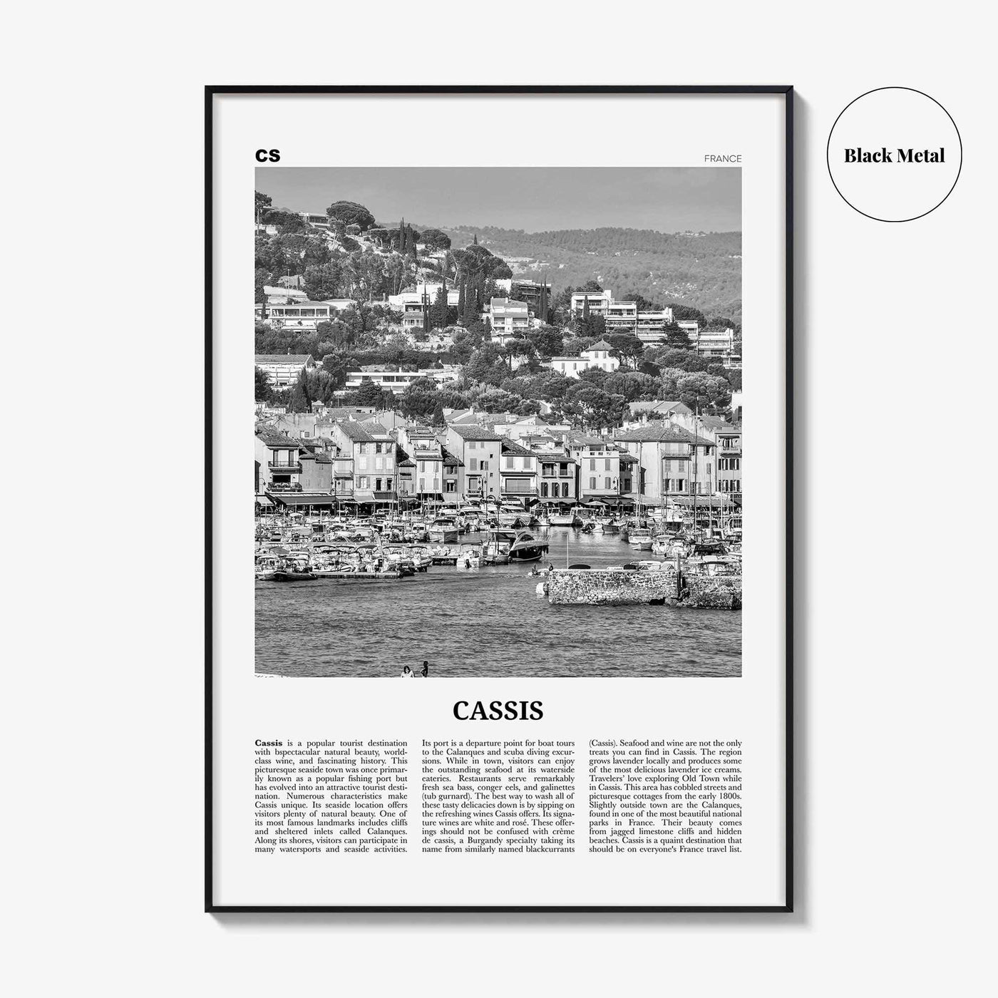 Cassis Print Black and White, Cassis Wall Art, Cassis Poster, Cassis Photo, Cassís, Provence-Alpes-Côte d'Azur, French Riviera, France