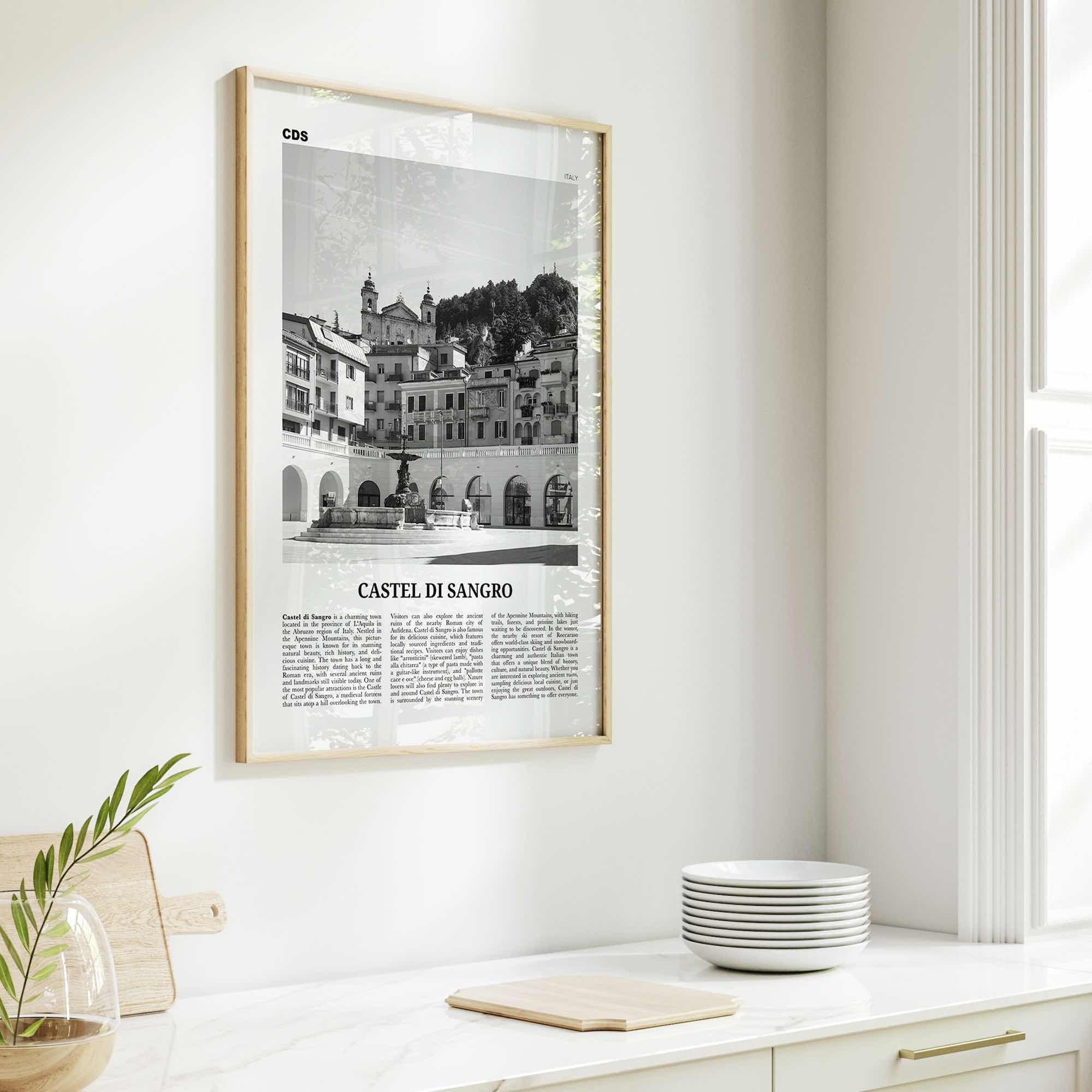 Castel di Sangro Print Black and White, Castel di Sangro Wall Art, Castel di Sangro Poster, Castel Photo, Castel Wall Décor, Castel Map