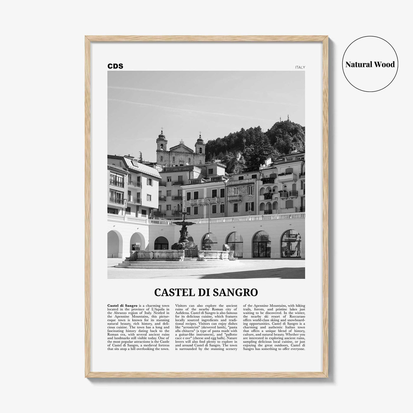 Castel di Sangro Print Black and White, Castel di Sangro Wall Art, Castel di Sangro Poster, Castel Photo, Castel Wall Décor, Castel Map