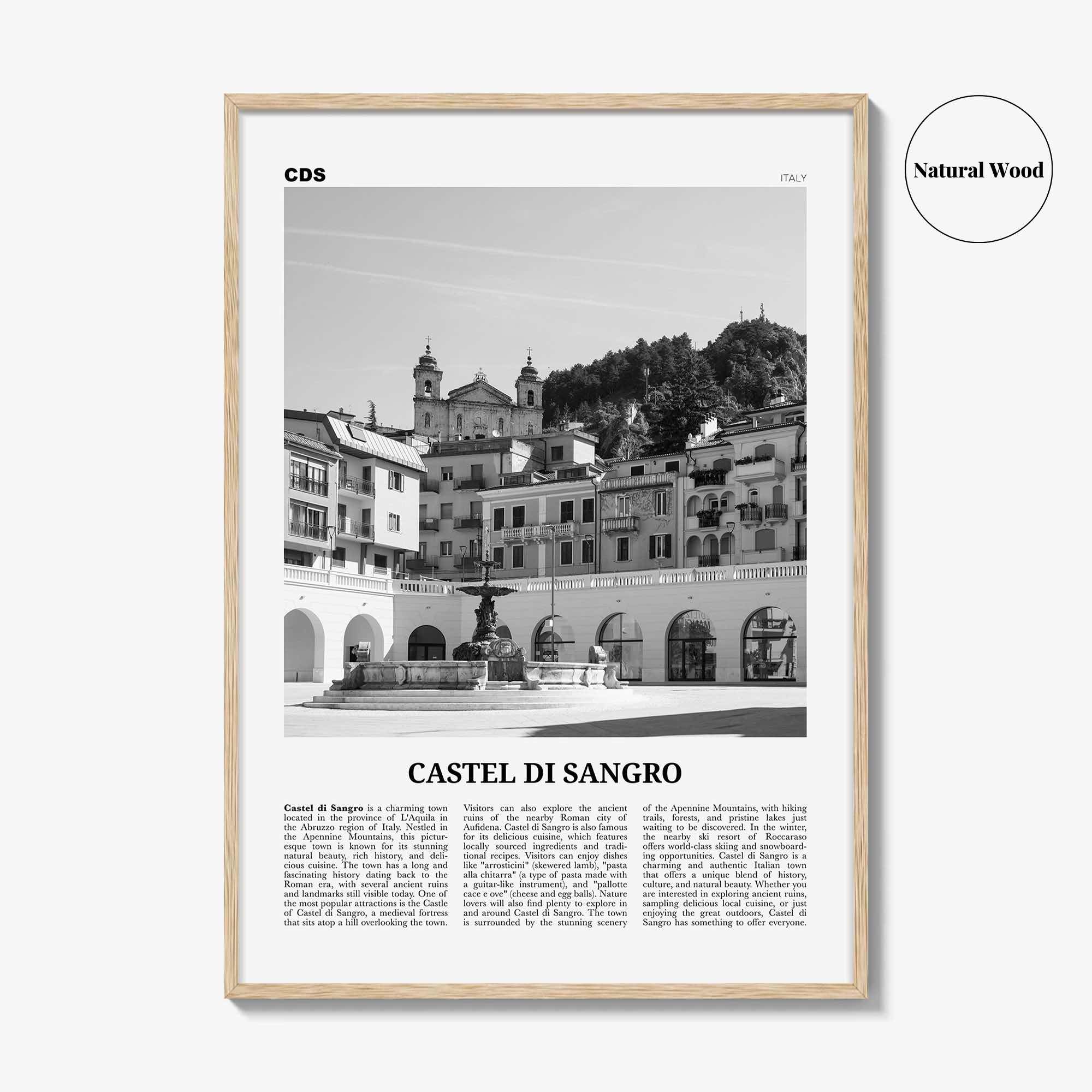Castel di Sangro Print Black and White, Castel di Sangro Wall Art, Castel di Sangro Poster, Castel Photo, Castel Wall Décor, Castel Map